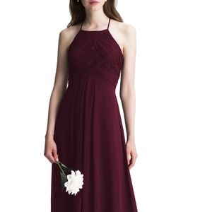Bill Levkoff Halter A-Line Chiffon Bridesmaid 12